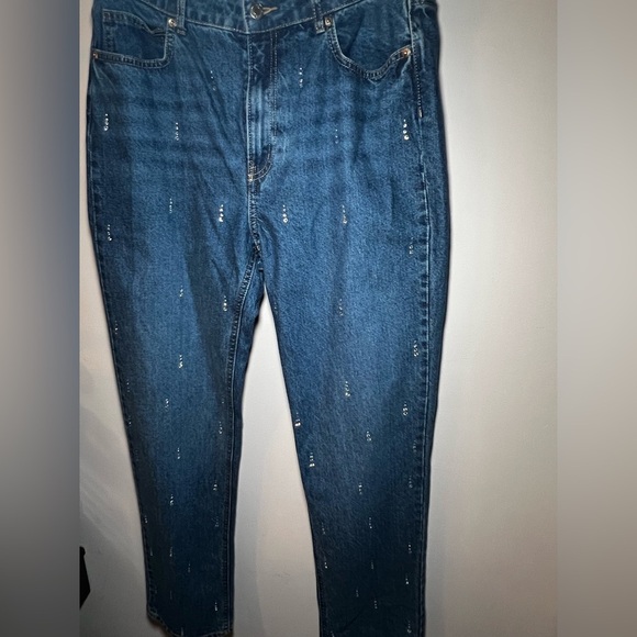 H&M Blue Relaxed Jeans with Embelished Details Size 12 - Picture 3 of 10